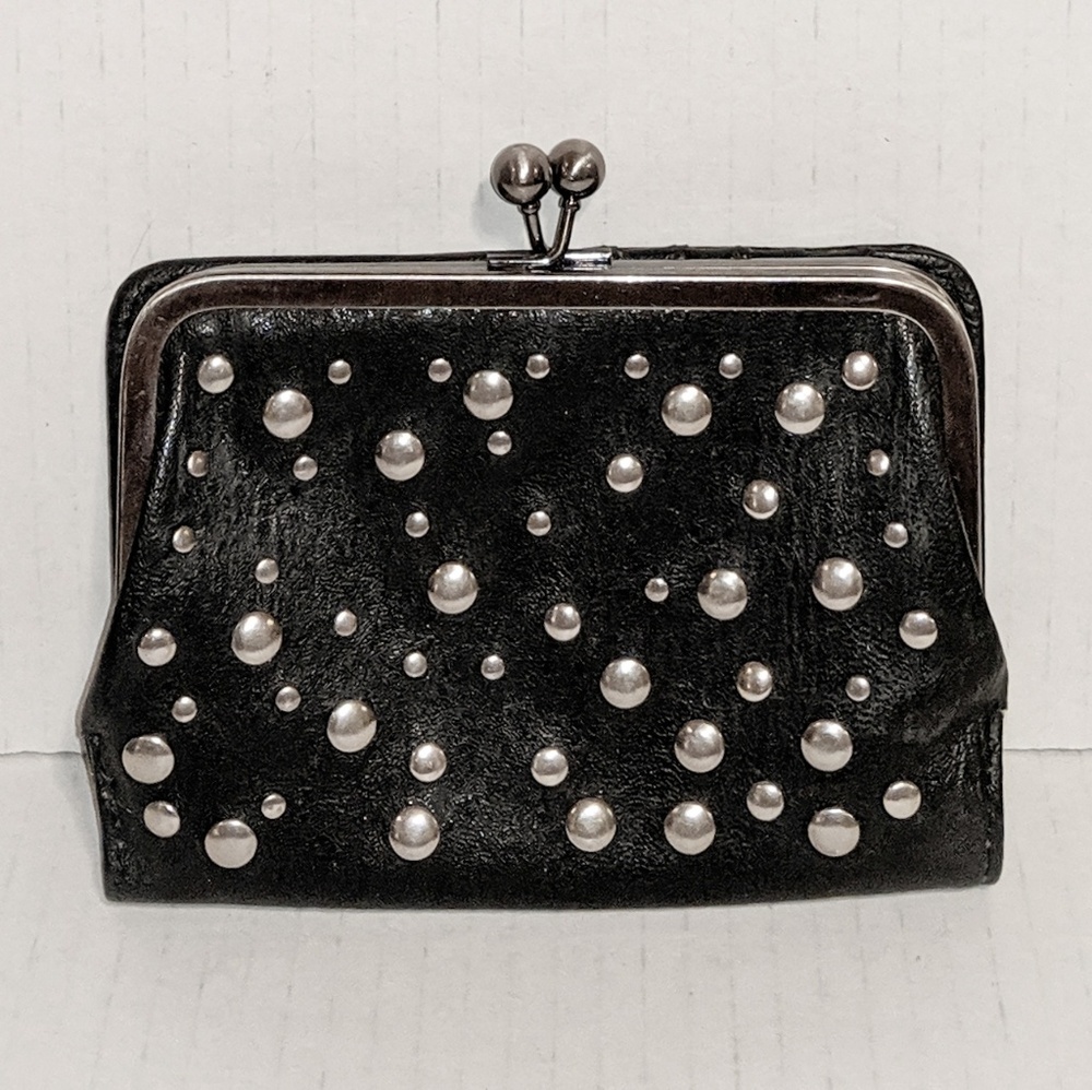 Vegan Leather silver color Studded Wallet/coin purse
